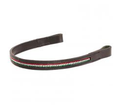 LEATHER BROWBAND FOR ENGLISH BRIDLE WITH FLAG GLITTER - 2372