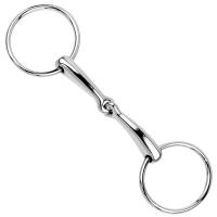 NICKEL-PLATED IRON RING SNAFFLE WITH THIN MOUTHPIECE