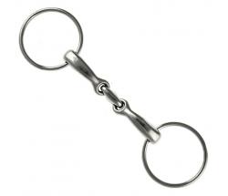 SNAFFLE JOINTED BIT STAINLESS STEEL FULL CURVED MOUTH WITH CENTRAL OLIVE - 2494