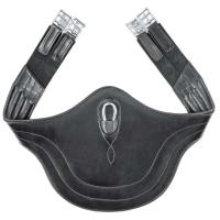 EQUESTRO LEATHER BELLY PROTECTOR GIRTH WITH ELASTIC SUPPORTS
