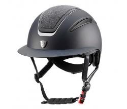 TATTINI CAP CASSIOPEA RIDING HELMET GLITTER AND CRYSTALS WITH WIDE VISOR - 3244