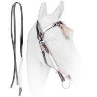 WESTERN SMOOTH LEATHER BRIDLE RAWHIDE DECORATION