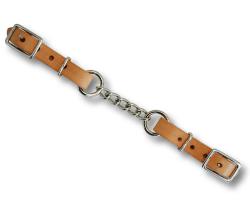 LEATHER CURB STRAP WITH CHAIN - 4514