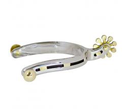 STAINLESS STEEL WESTERN SPURS WITH BRASS INSERTS - 5134