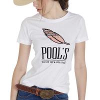 POOL'S WOMEN SLIM FIT T-SHIRT WITH FEATHER PRINT - 5503