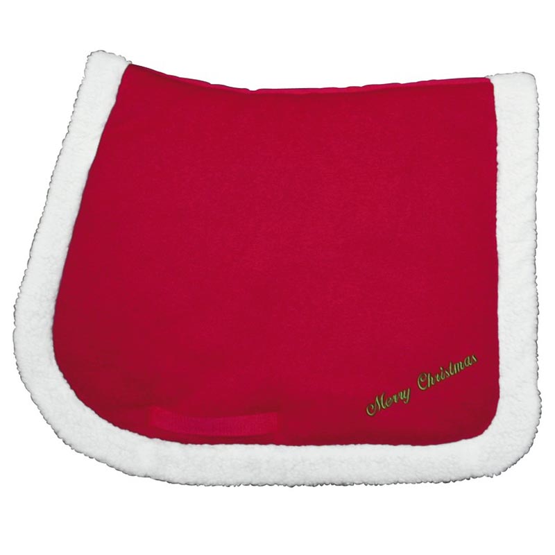 Stuffed saddlecloth for Christmas with embroidery Merry Christmas