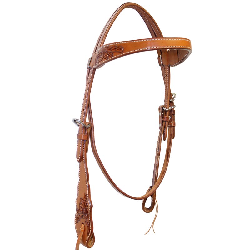 Headstall western leather flower