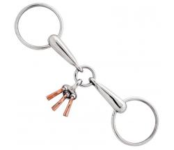 SNAFFLE BIT JOINTED LOOSE RING WITH COPPER TOY FOR TONGUE - 2539