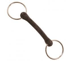 UNJOINTED SNAFFLE RING BIT WITH RUBBER - 2545