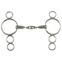 PESSOA GAG BIT STAINLESS STEEL DOUBLE JOINT 4 RING CHEEKS