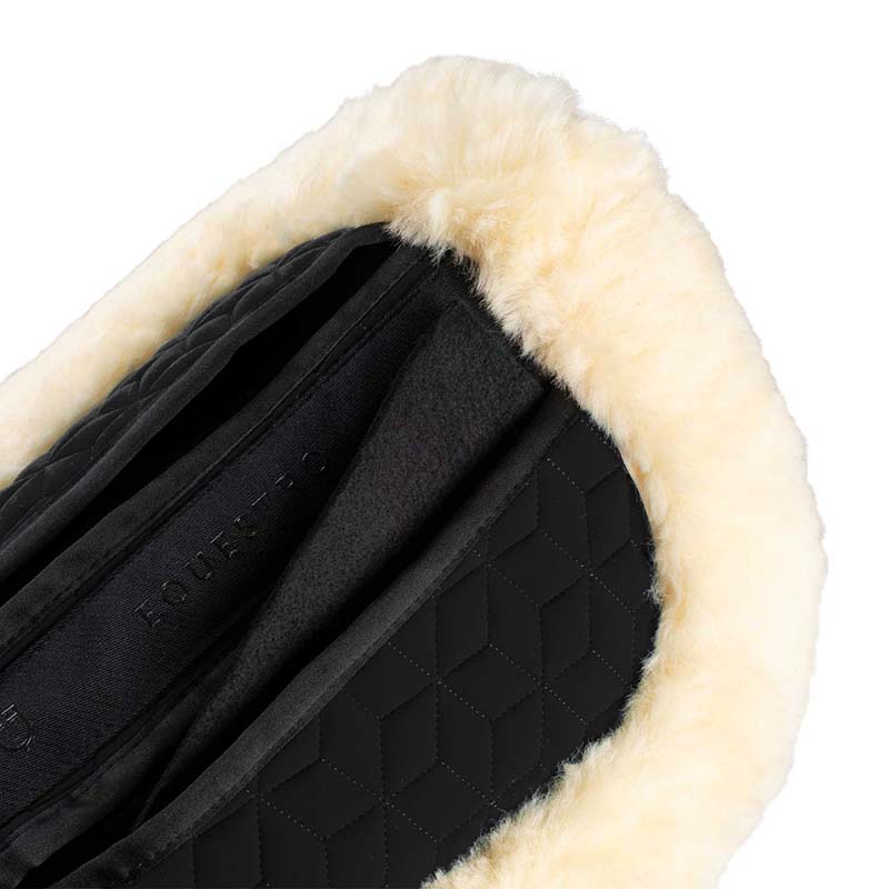 Equestro adjustable half pad in lycra and sheepskin - 3646