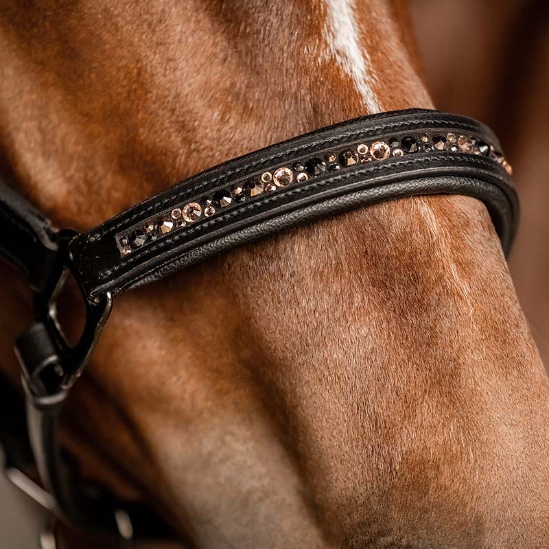 Leather halter model Crystal - 0340