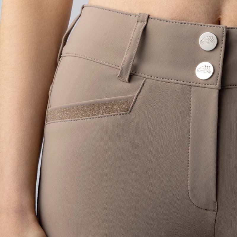 Equiline women's breeches Crystalek w/Knee grip and Glitter details - 3416