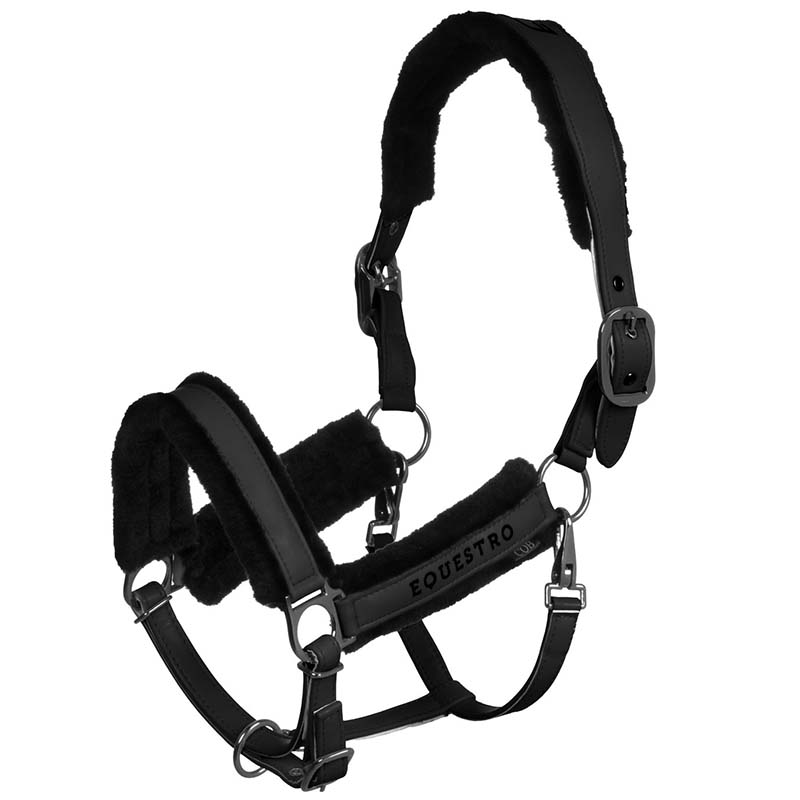 Equestro Synthetic Headcollar with faux Sheepskin - 0346