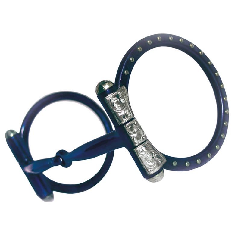 Ring snaffle with decoration and inserts