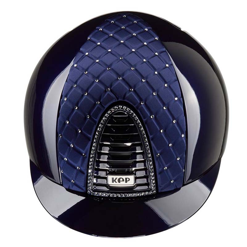 KEP Italia Cromo 2.0 Polish Riding Helmet w/Swarovski and Satin - Milano Cross Collection - 3432