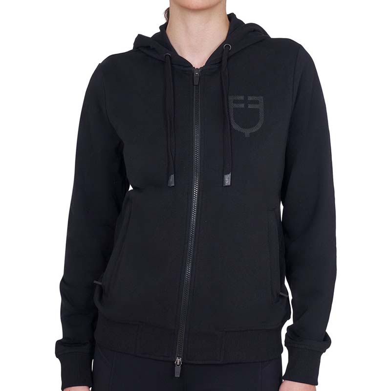 Equestro Cotton Hoodie for Women with ajustable hood - 9743