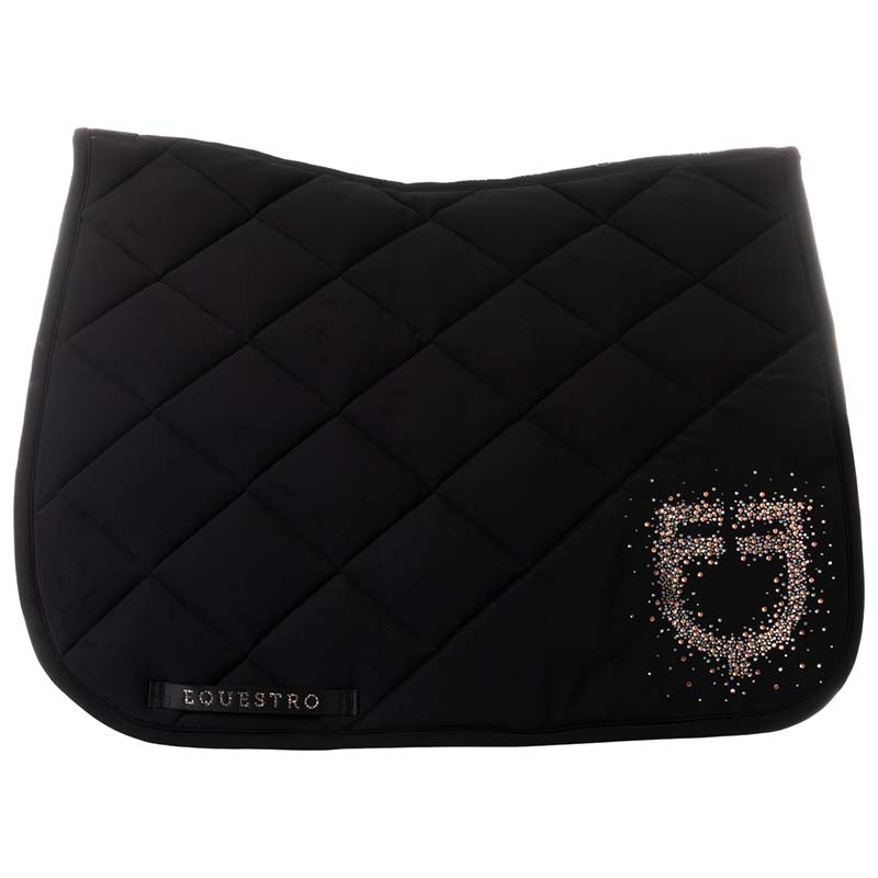 Equestro dressage saddle pad with crystal logo - 2968
