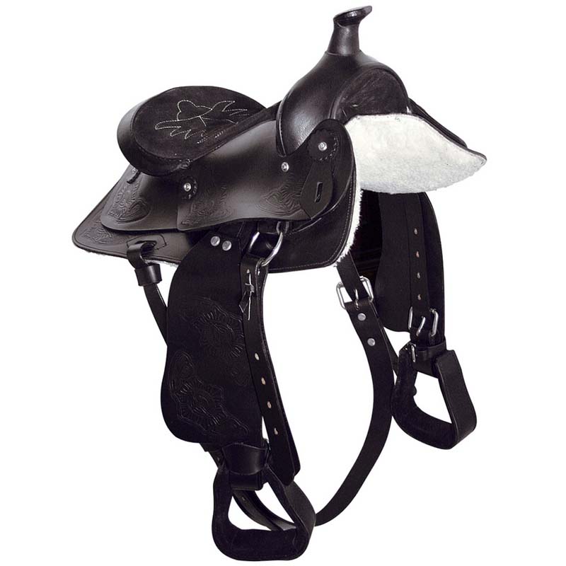 Leather Western Saddle for Children and Ponies, 13’’ Size