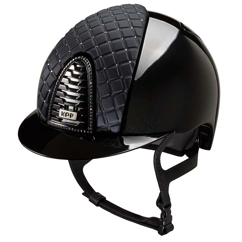 KEP Italia Cromo 2.0 Polish Riding Helmet w/Swarovski and Satin - Milano Cross Collection - 3432