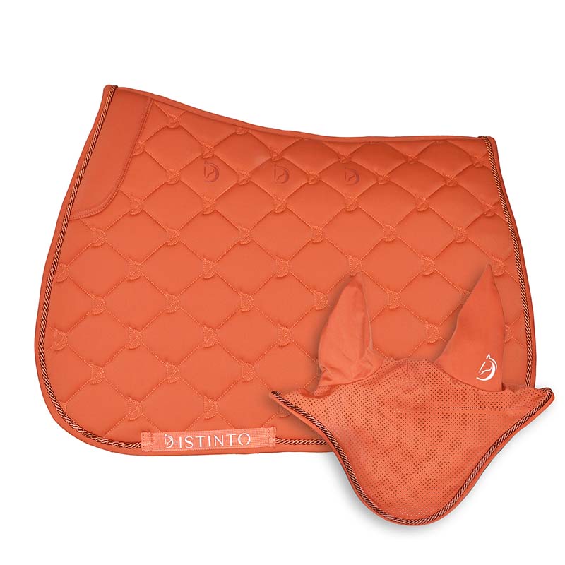 D-Istinto Orchidea english saddle pad set with ear bonnet