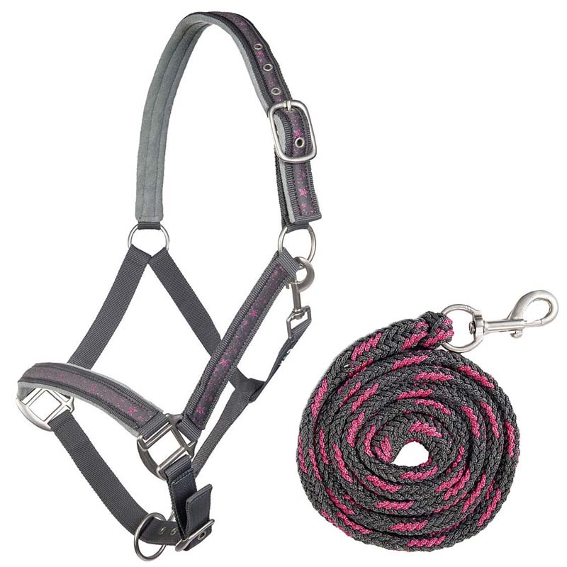 HKM nylon halter with lead deco stars - 0330