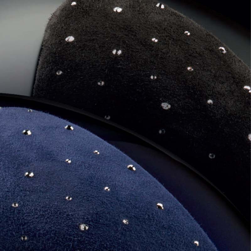 KEP Italia Cromo 2.0 Textile riding helmet w/Swarovski and suede - Goccia Collection - 3434