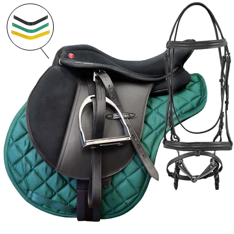 All Purpose English Saddle Set with Interchangeable Gullet + Customizable Accessories - 8173