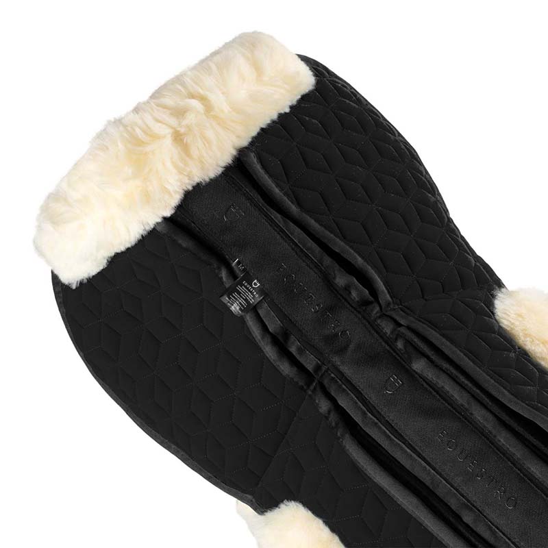 Equestro adjustable half pad in lycra and sheepskin - 3646