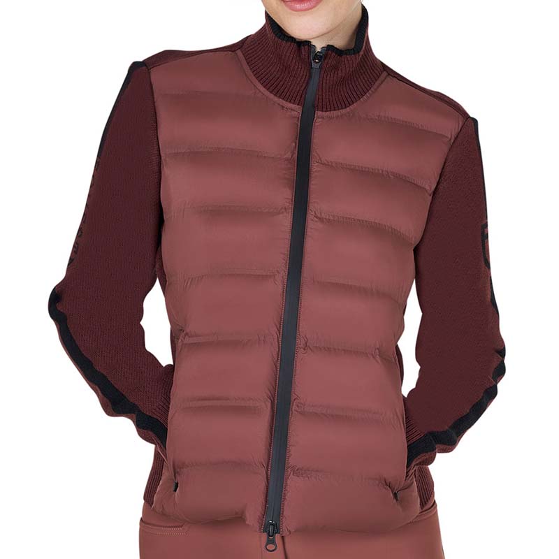 Equestro Puffer Jacket with Knit inserts for women - 9851