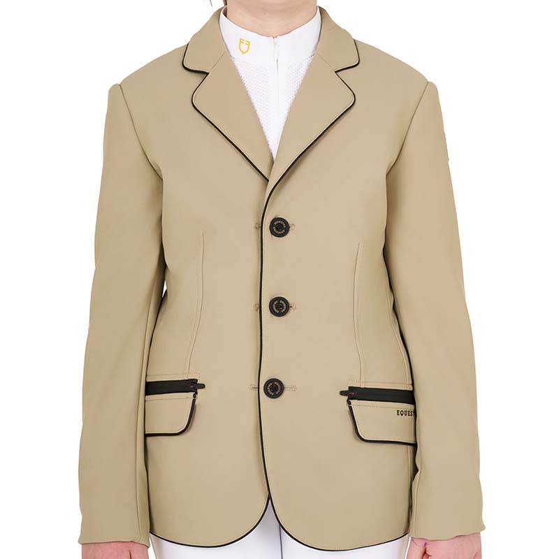Equestro Show Jacket for Girls in Water-repellent technical fabric - 9806