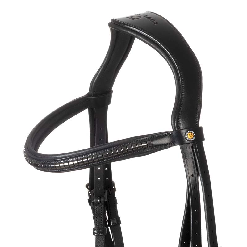 Equestro English Bridle with Clinchers in leather w/reins - 3786