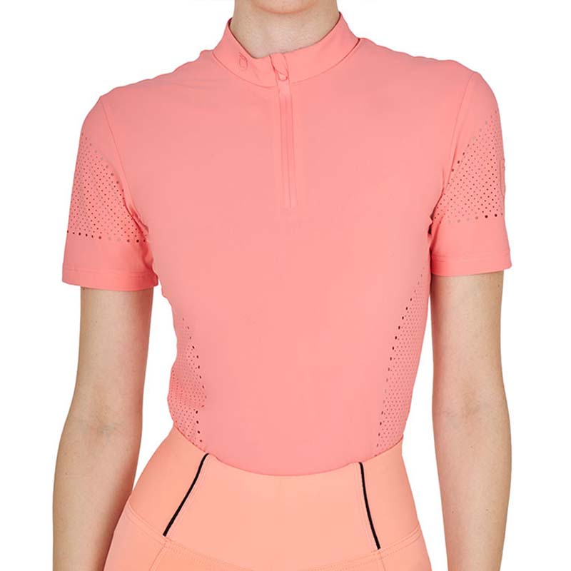 Short Sleeve Technical Riding Shirt Equestro for women - perforated design - 9056