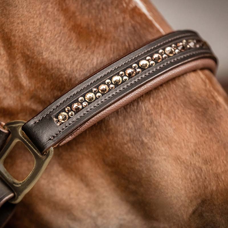 Leather halter model Crystal - 0340