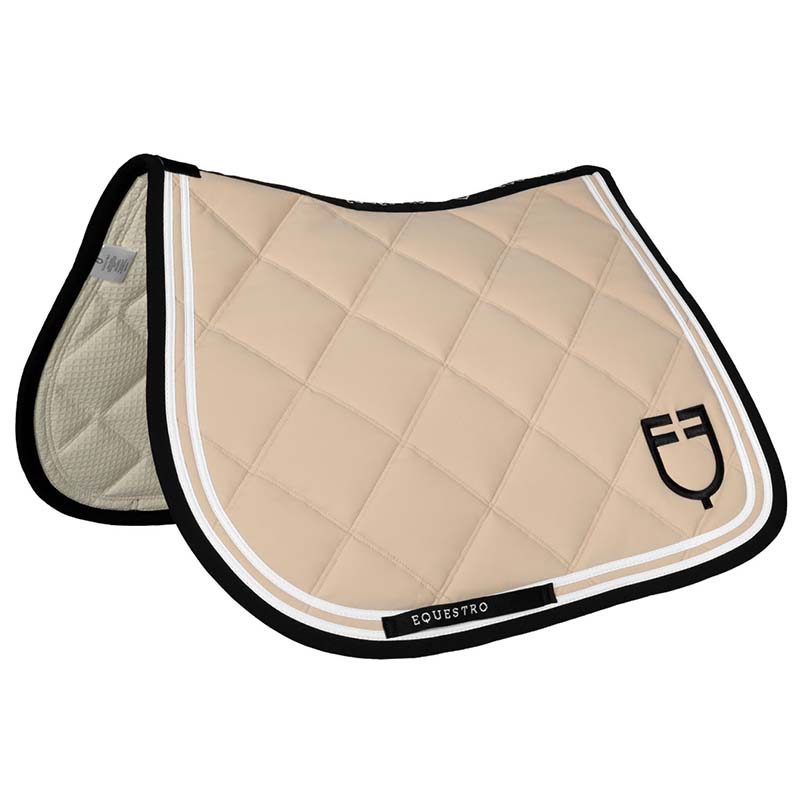 Equestro DOUBLE STRIPES Jump Saddle Pad in Technical Fabric - 9782